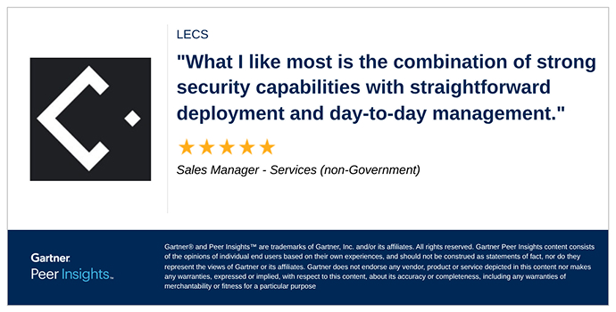 Testimony of a sales manager using LECS for enterprise network protection.