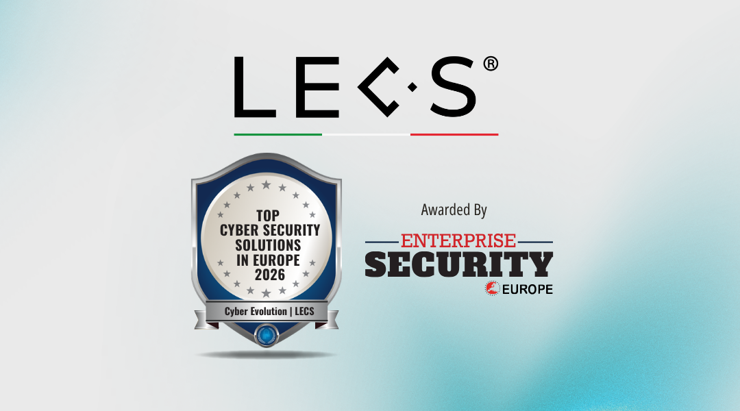 Logo LECS con il riconoscimento Top Cyber Security Solutions in Europe 2026 assegnato da Enterprise Security Magazine Europe.